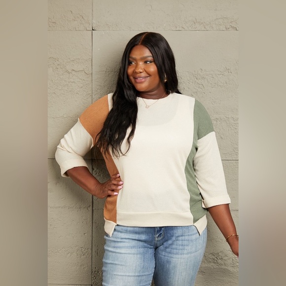 Sew In Love Tri-Color Pattern Blouse - Picture 6 of 11